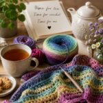 Hebridean Hook & Brew Coffee and Crochet Subscription Box with 800m gradient yarn cake, freshly roasted coffee and free crochet pattern