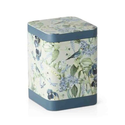 tea caddy blue garden