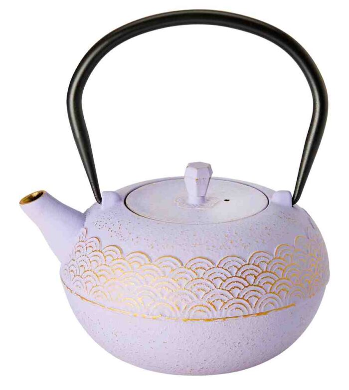 cast iron teapot with infuser