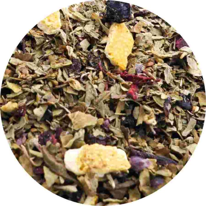 tulsi tea berry herbal infusion