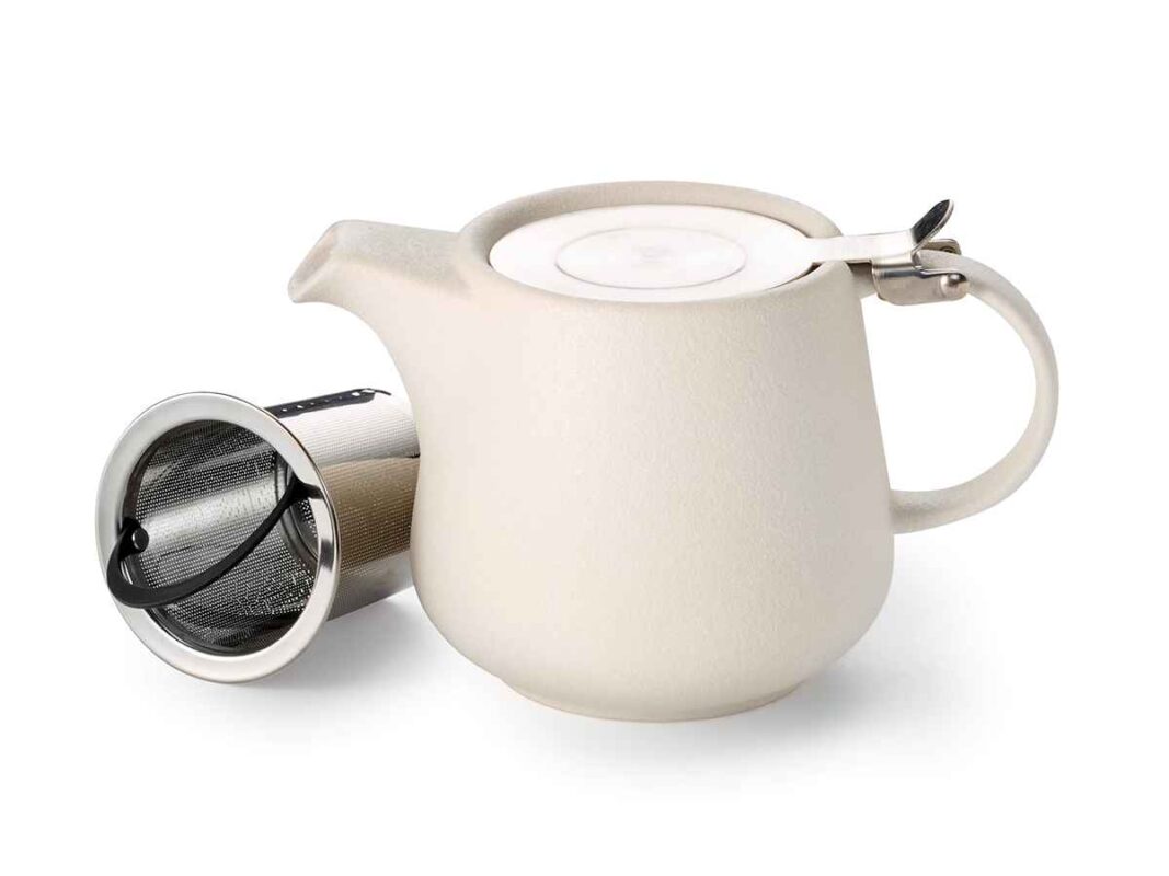 small white teapot