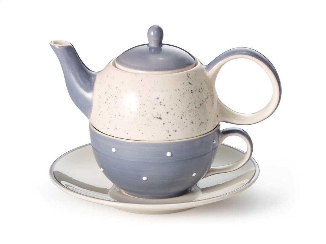tea for one set blue grey