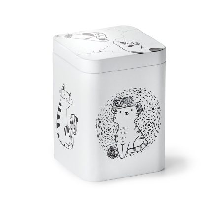 Artist Cats Tea Caddy – 100 g storage tin with artist-inspired cat designs and matt finish