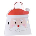 Giftbag Santa with pompon nose and festive Santa face design
