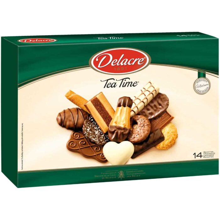 Delacre Tea Time Belgian biscuit assortment with wafers and chocolate biscuits