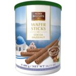 Wafer Sticks Cocoa Hazelnut with crispy wafer rolls and creamy cocoa hazelnut filling