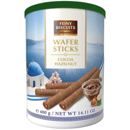Wafer Sticks Cocoa Hazelnut with crispy wafer rolls and creamy cocoa hazelnut filling