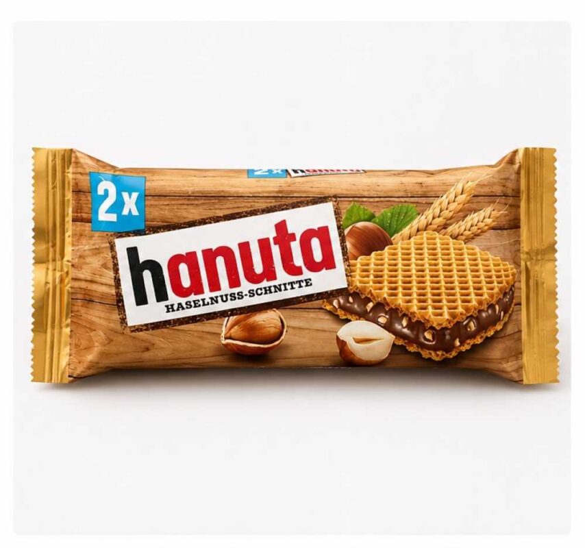 Hanuta Hazelnut Wafer Bars multipack with crispy wafers and creamy hazelnut cocoa filling