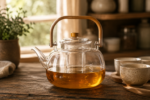 Glass Teapot w/wooden Handle - Image 2