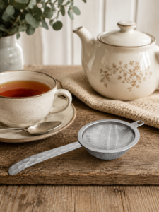 stainless steel tea strainer with handle, fine mesh tea strainer, loose leaf tea strainer, tea infuser, tea sieve, reusable tea strainer, tea accessories, stainless steel tea filter